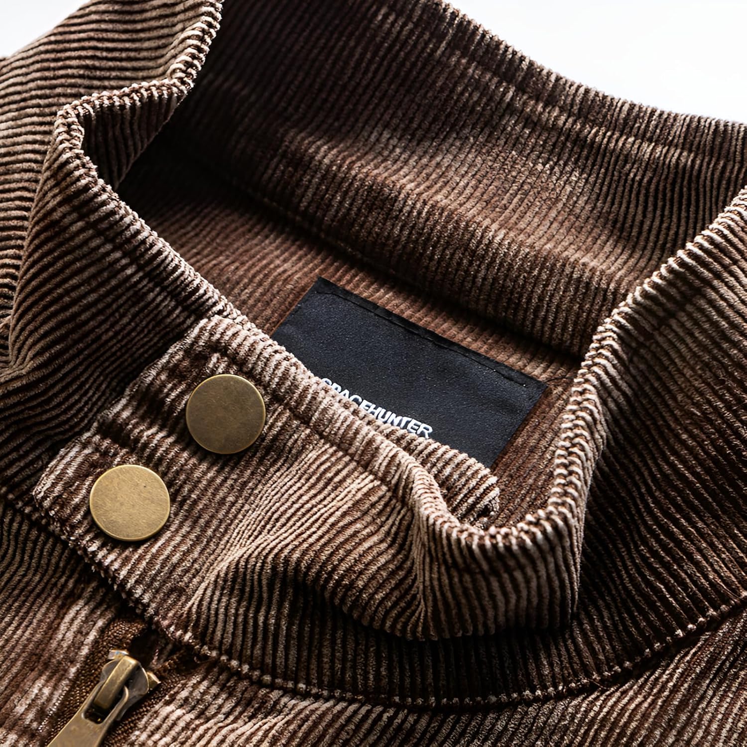 [lalarimi] ワークジャケット レトロ風 コール天 水洗い加工 ユニセックス デザイン ゆったり立襟 秋冬季 アウター 男性