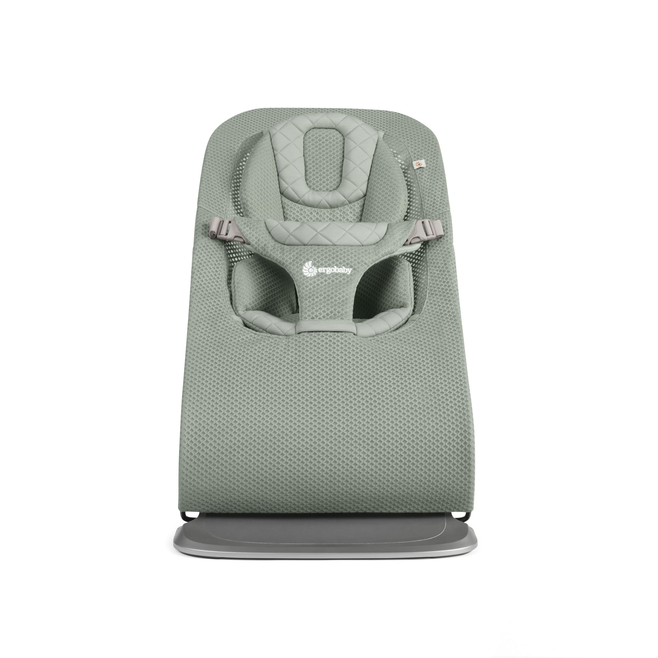 Ergobaby 3-in-1 Evolve Bouncer Mesh, Sdraietta ergonomica per neonati dalla nascita ai più piccoli, Altalena traspirante con inserto per neonati (2,5 kg - 13,2 kg), Sage Green