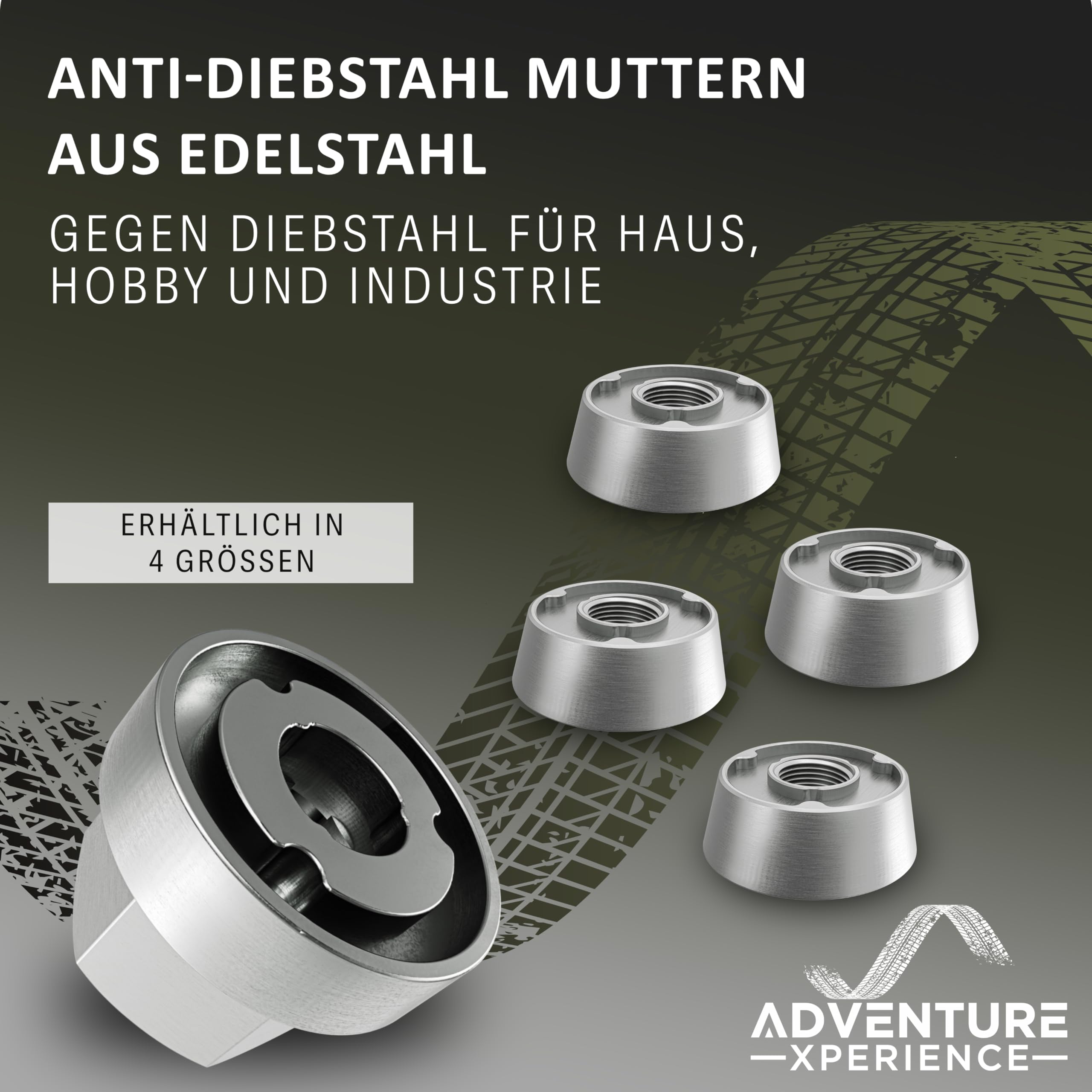 4 + 1 dadi antifurto – dado di sicurezza antifurto con chiave speciale – diversi set di dimensioni, forma speciale – M5, M6, M8, M10 acciaio inox inossidabile (M8, 4 dadi, 1 dado)