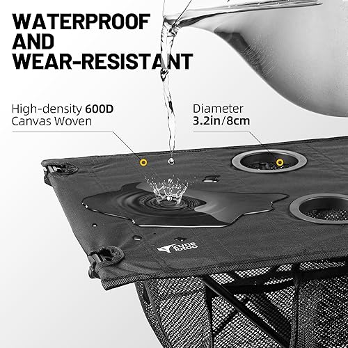 Miniatura 4 de ZUNE LOTOO Mesa de camping portátil plegable, pequeña mesa de playa plegable con soporte para bebidas y bolsa de almacenamiento de malla y bolsa de