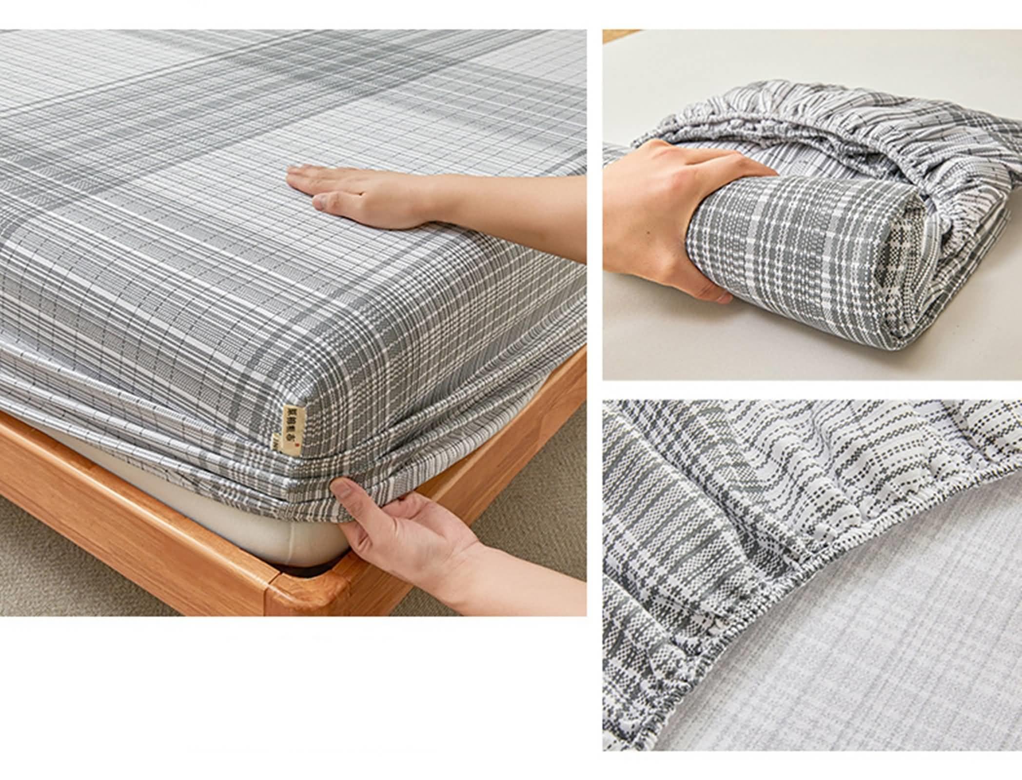 Spannbetttuch 120x200 Grau, Bettlaken Spannbettuch Baumwolle Plaid Höhe 5-25cm Spannbetttuch für Boxspringbetten ohne Kissenbezug