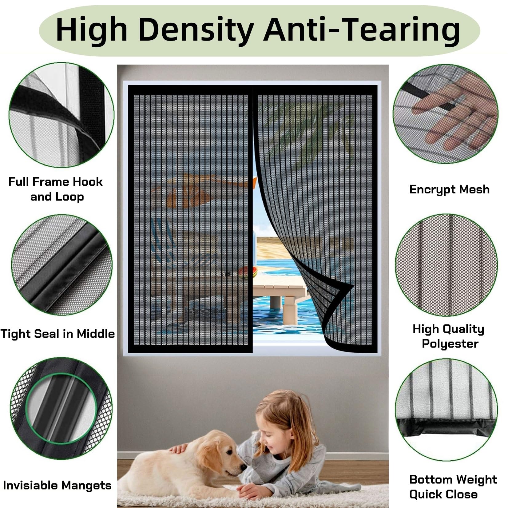 LinJie Magnetic Screen Door,Heavy-Duty Anti Mosquito Mesh,Anti Mosquito - View #6