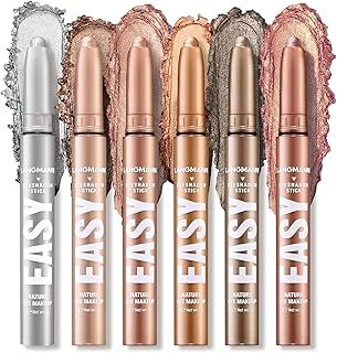 مجموعة اقلام ظلال عيون من 6 قطع، اقلام ظلال عيون كريمية متعددة الالوان مقاومة للماء، مجموعة مكياج تدوم طويلا، ظلال كونتور طبيعية ولامعة (#B)