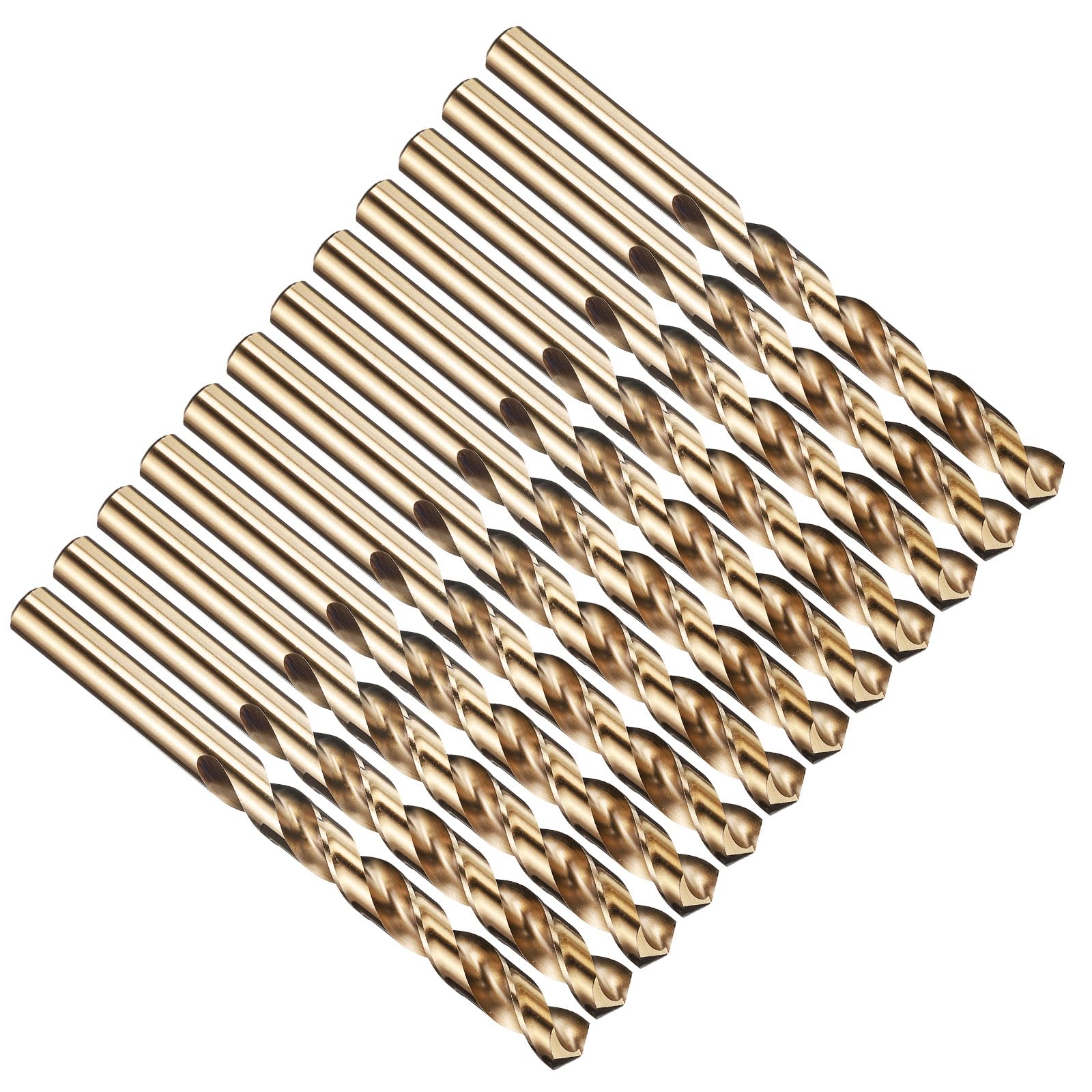 PATIKIL 11.5mm Drill Bit 29/64", Jobber Straight Shank M2 High-Speed Steel 135° Gold Finish for Stainless Steel Hard Metal - 12 Pack