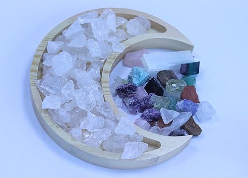 Miniatura 7 de MAIBAOTA Varita de cristal de selenita de 4 pulgadas, 12 piezas y piedras crudas de cristal de cuarzo transparente