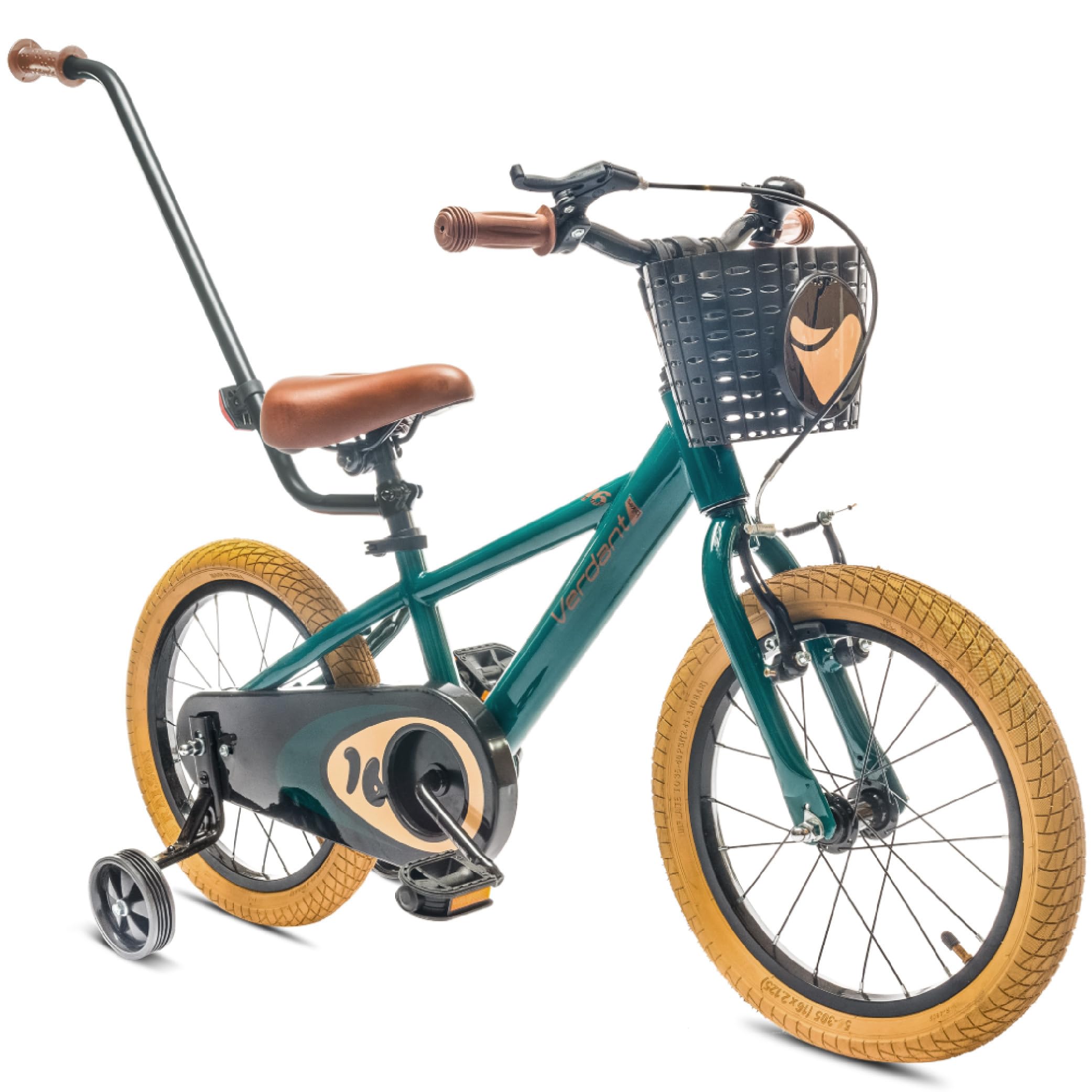 sun baby Verdant Bike Vélo pour Enfant pour garçon 12/14/16 Pouces avec Barre de poussée, Sonnette, Réglage en Hauteur du siège et du Volant