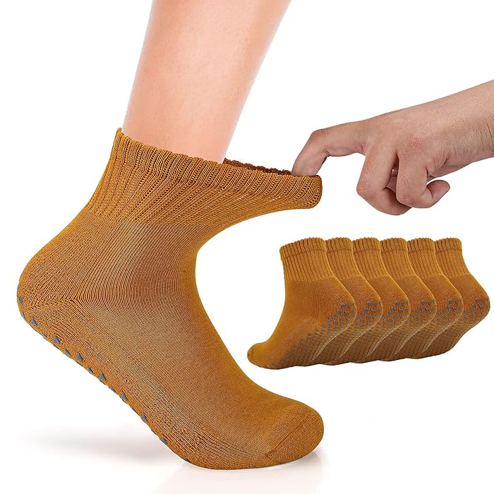 Buy 3 Pairs of Super Wide Socks with NonSkid Grips for Lymphedema