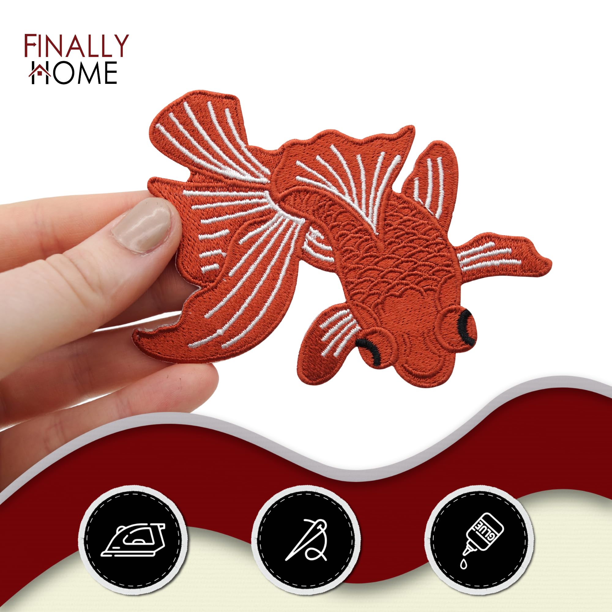 Koi Fisch Bügelpatch - Japanischer Style Aufnäher Für Jacken & Taschen