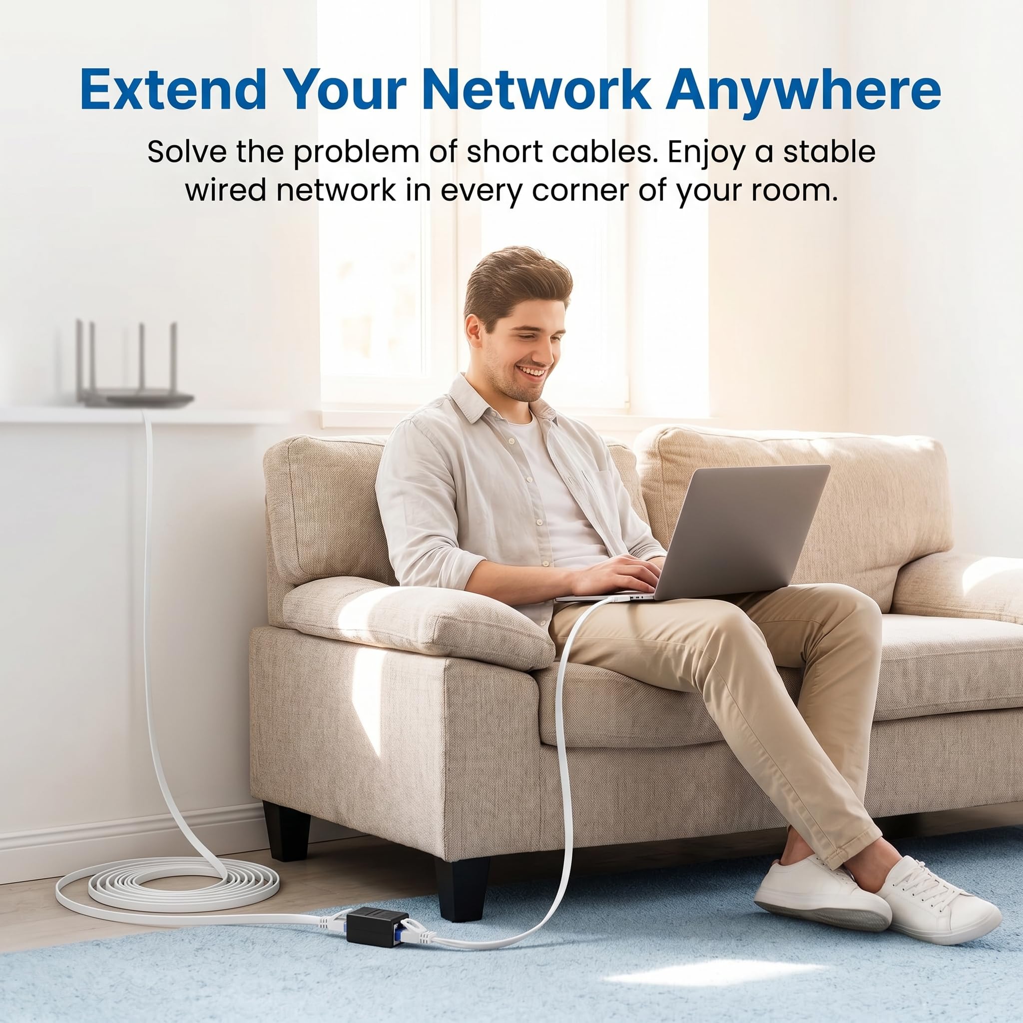 5 Stück RJ45 Kupplung kompatibel Cat8 Cat7 Cat6 Cat5e Cat5 Patchkabel DSL POE Router, Lan Kabel Verlängerung Cat6 Gigabit LAN Kabel Verbinder Ethernet Adapter Netzwerk Verlängerung 1000Mbit geschirmt