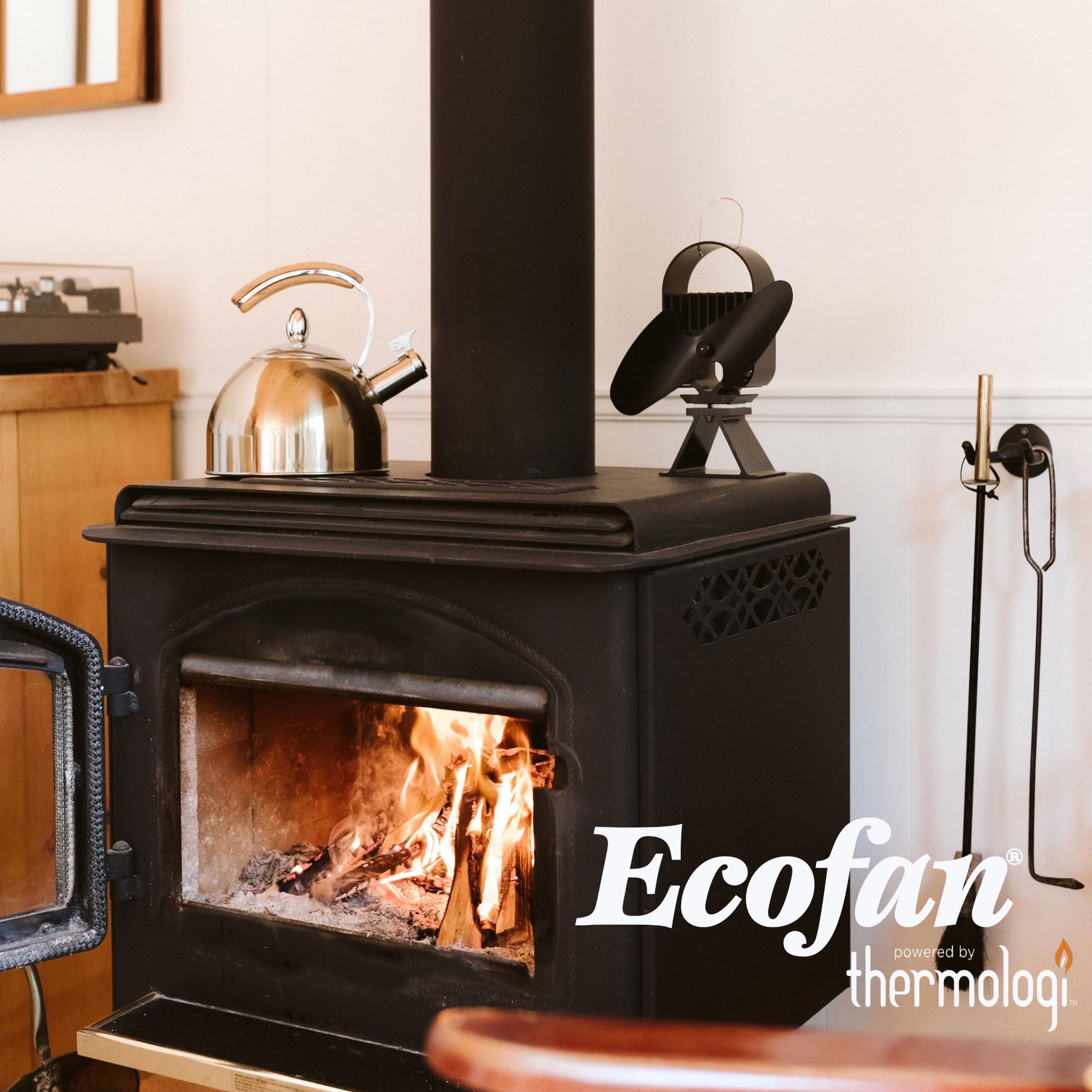 Ecofan AirDeco II Ventilateur de poêle - Technologie basse température - 190 CFM Idéal pour poêles à bois, gaz, granules - Alimenté à la chaleur, Circulation d'air efficace & économies de combustible