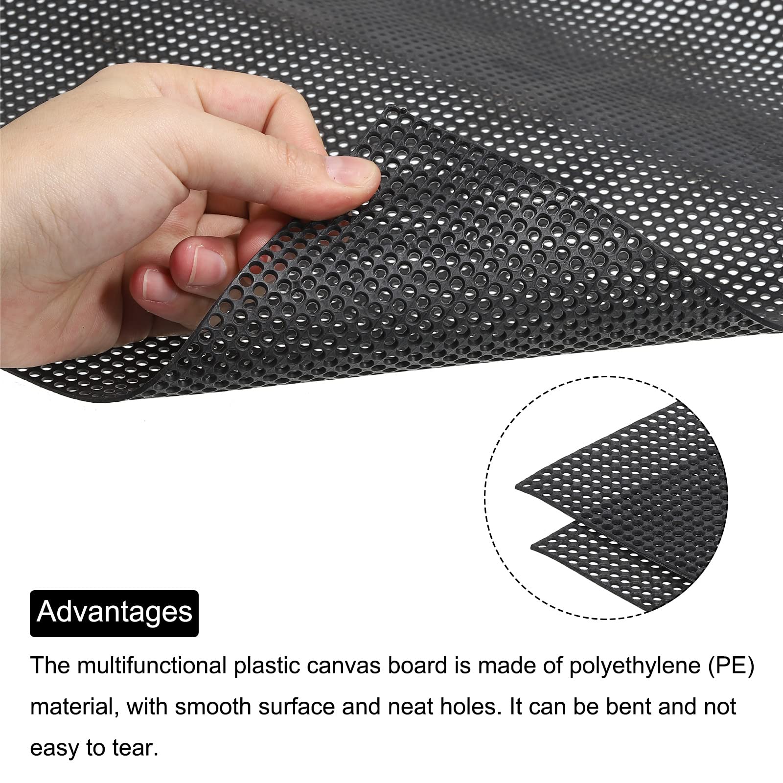 Fogli Di Tela Plastica 50x33cm - Foro 4mm, Per Ricamo E Uncinetto, Confezione 4 Pezzi - Foto 9