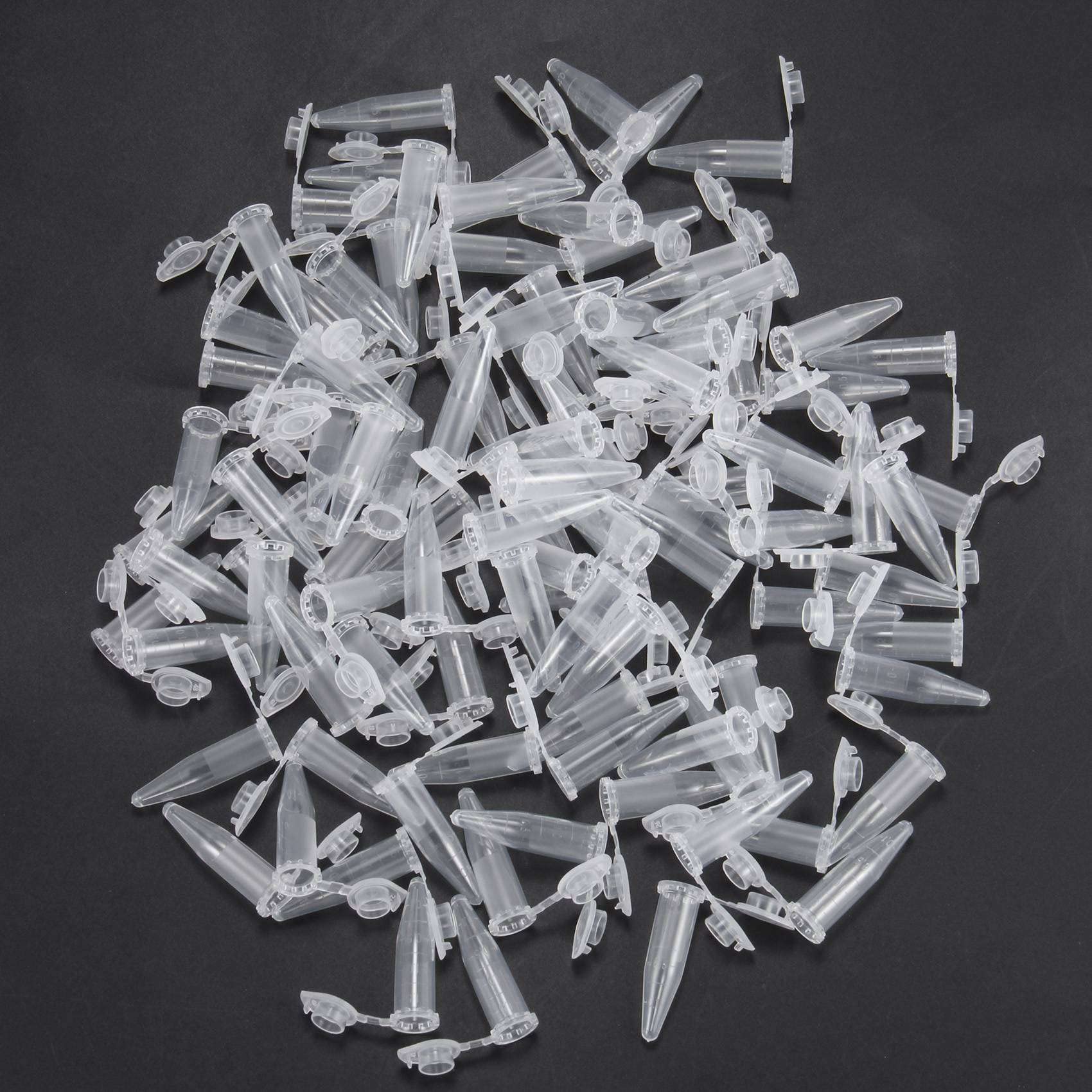2000 piezas 1,5 ml laboratorio mini arte tela reactivo cristal centrífuga frascos tapa a presión 42 x 11 mm transparente