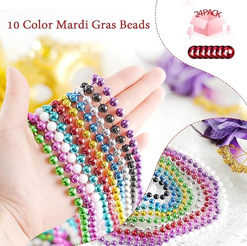 Miniatura 3 de YAXINRUI 30 piezas cuentas de Mardi Gras, collares de cuentas para fiesta de Mardi Gras, Navidad, San Patricio, regalos de fiesta, accesorios de 10