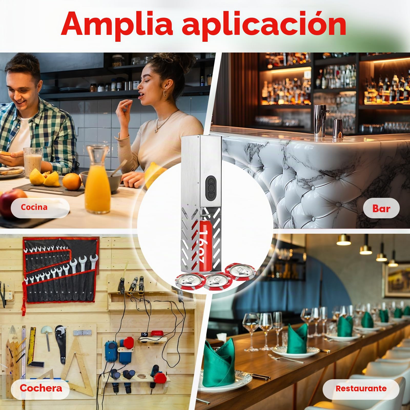 YUCHENGTECH Trituradora Eléctrica de Latas para Latas de 12oz~16 oz Trituradora de Latas de Aluminio Trituradora de Latas y Botellas de Plastico para Soda, Cola, Latas de Cerveza y Botellas