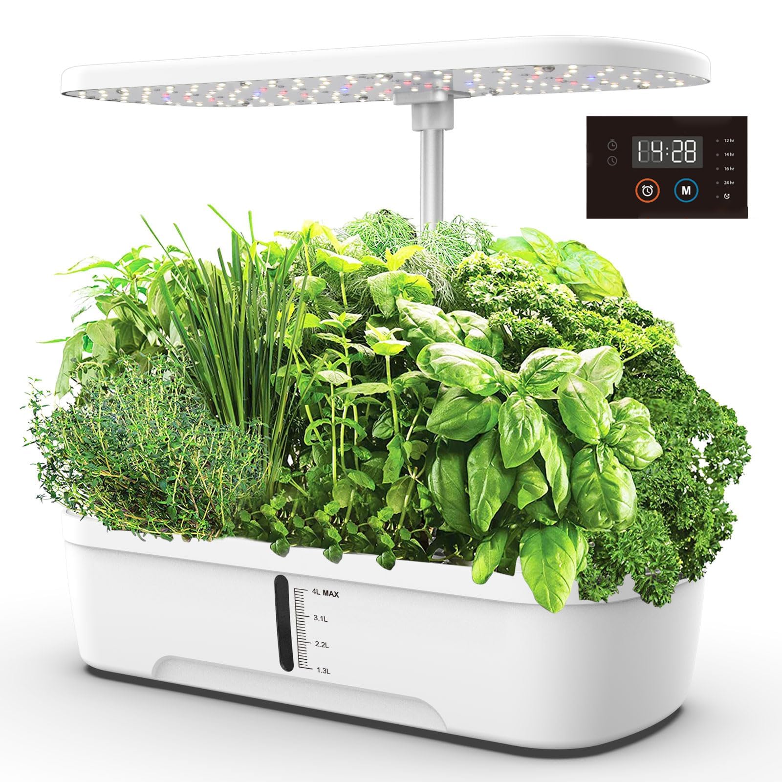 Système de culture hydroponique intérieur potager LED 12 pods avec réservoir 4L