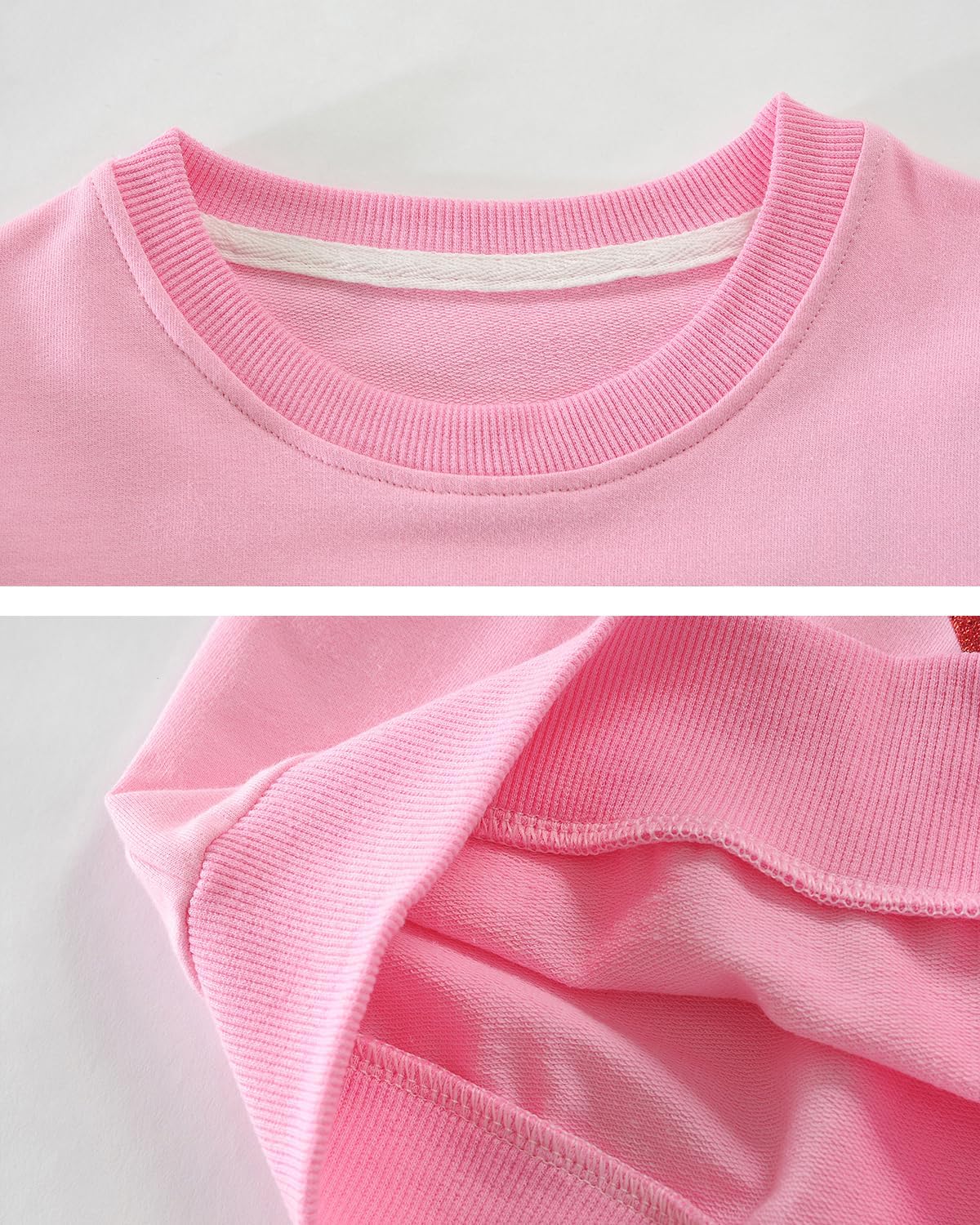 DDSOL Toddler Girls Heart Sweatshirts Valentine Sweatshirt Crewneck Ruffle Long Sleeve Kids Girls Heart Shirts Tops 2-7 Years - Image 5