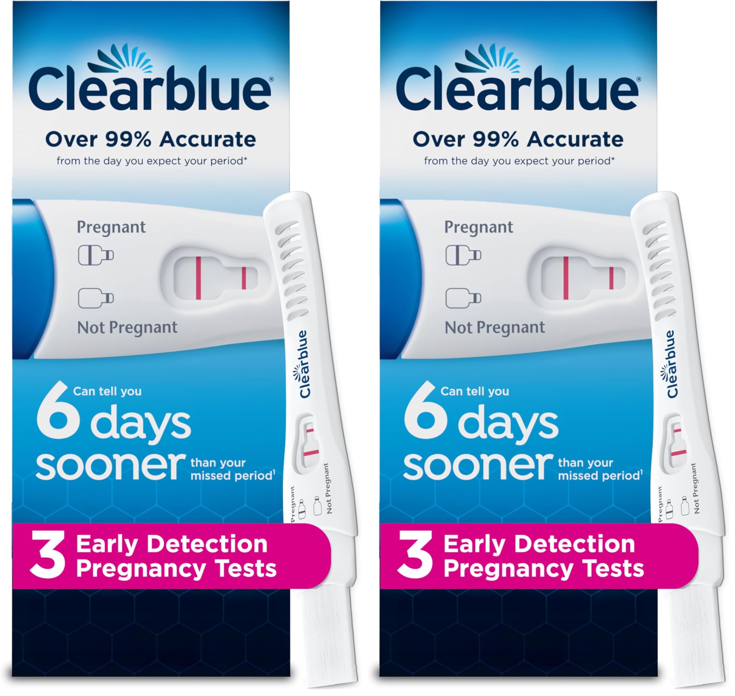 Clearblue Early Detection Pregnancy Test, 3 Ct (Pack of 2)