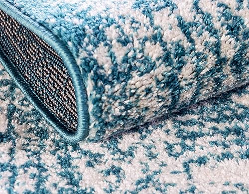 Miniatura 6 de Unique Loom Bromley Collection Vintage Traditional Medallion Border - Alfombra, Polipropileno, Turquesa y hueso.