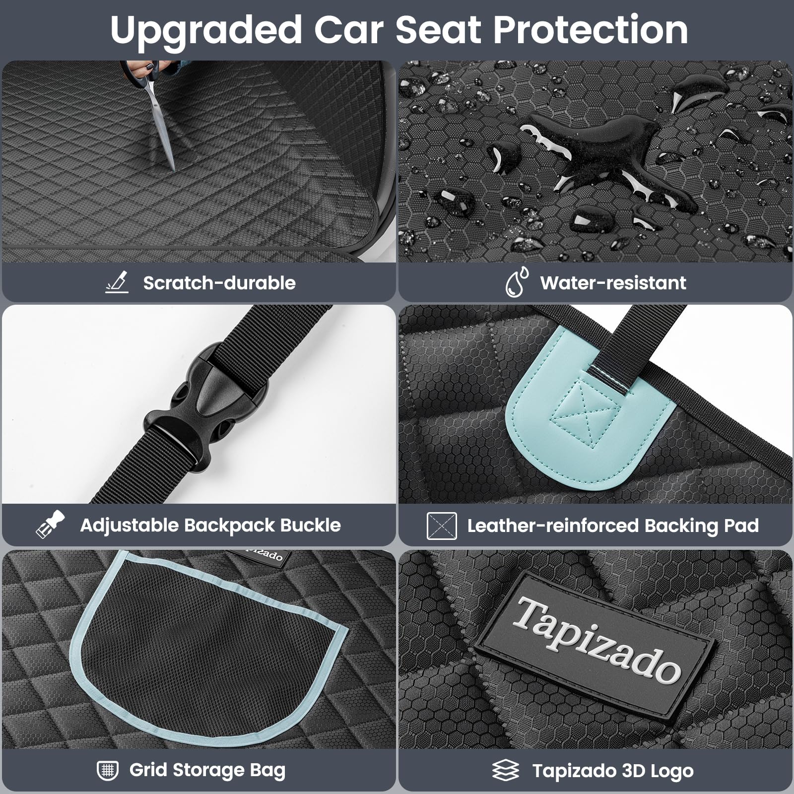 Funda para compartimiento de carga SUV para perros con paneles laterales más altos, cubierta impermeable para maletero de mascotas con Oxford antiarañazos, alfombra para asiento de perro