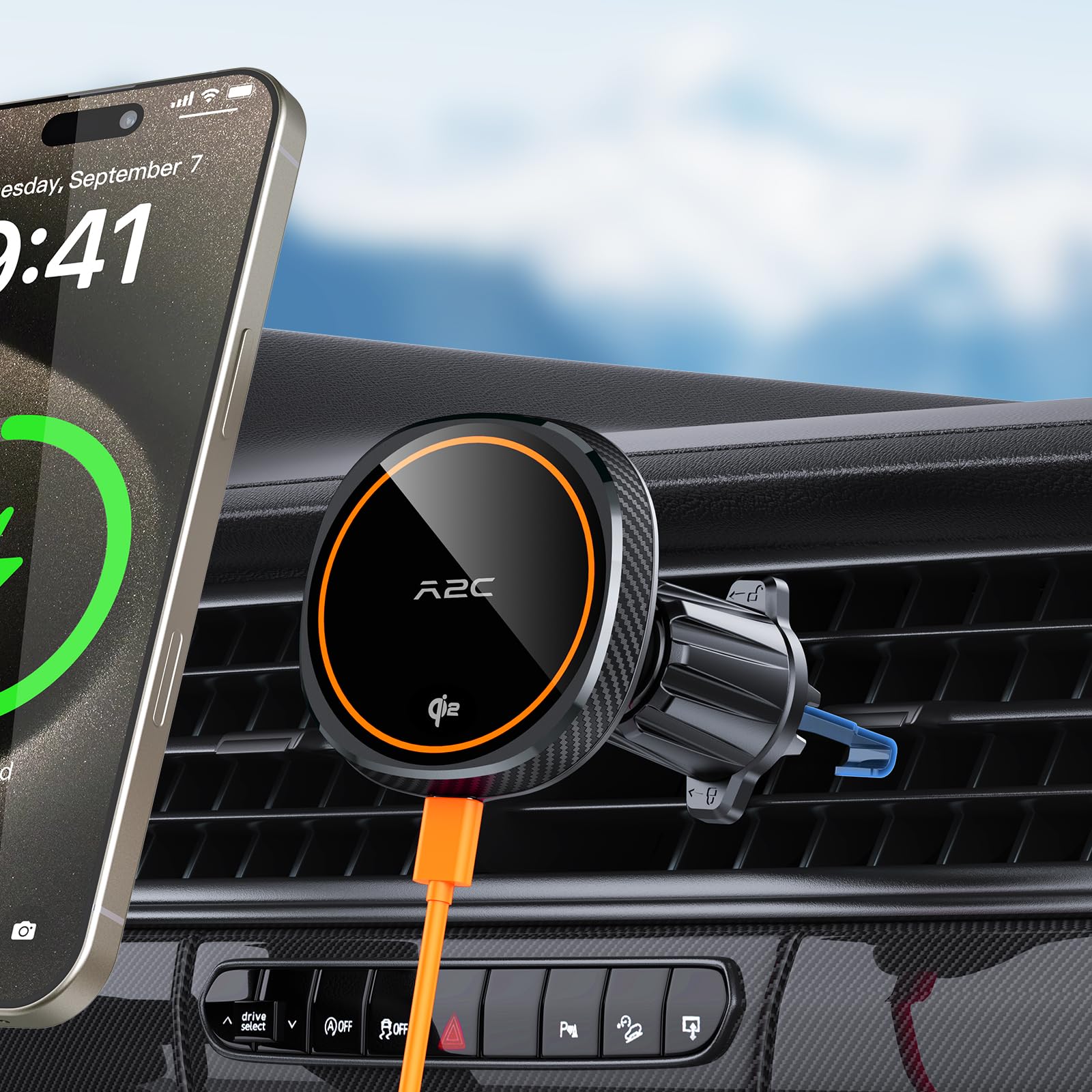 Apps2car Qi2 Magsafe Car Mount Charger 15w Fast Charging Magsafe