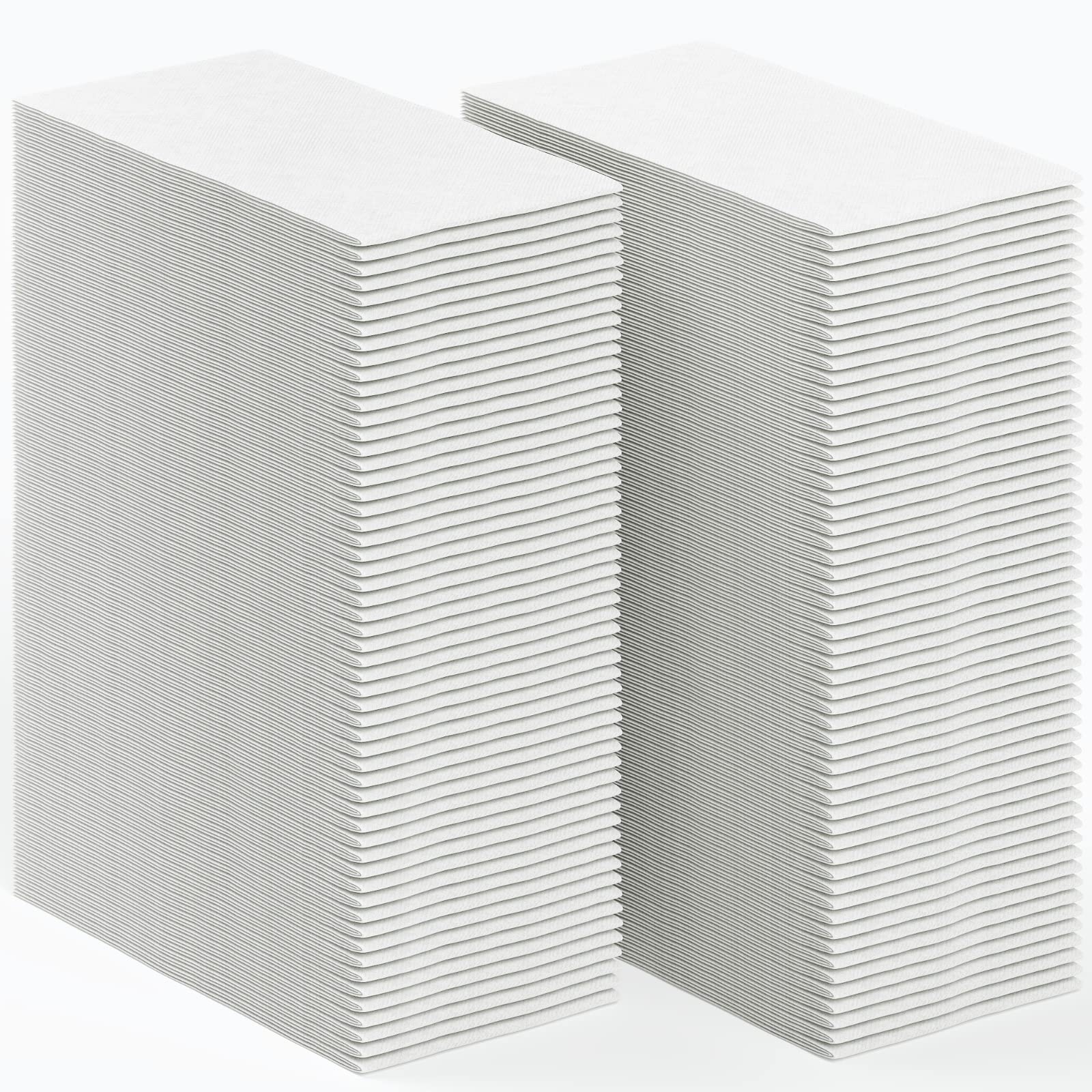 200 Disposable Linen Feel Guest Towels - Paper Hand Towels for Bathroom - Cloth Like White Paper Towel - Cocktail Hand Napkins - Highly Absorbent, Soft Fancy Guest Hand Towels 12" X 17" (Pack Of 200)
