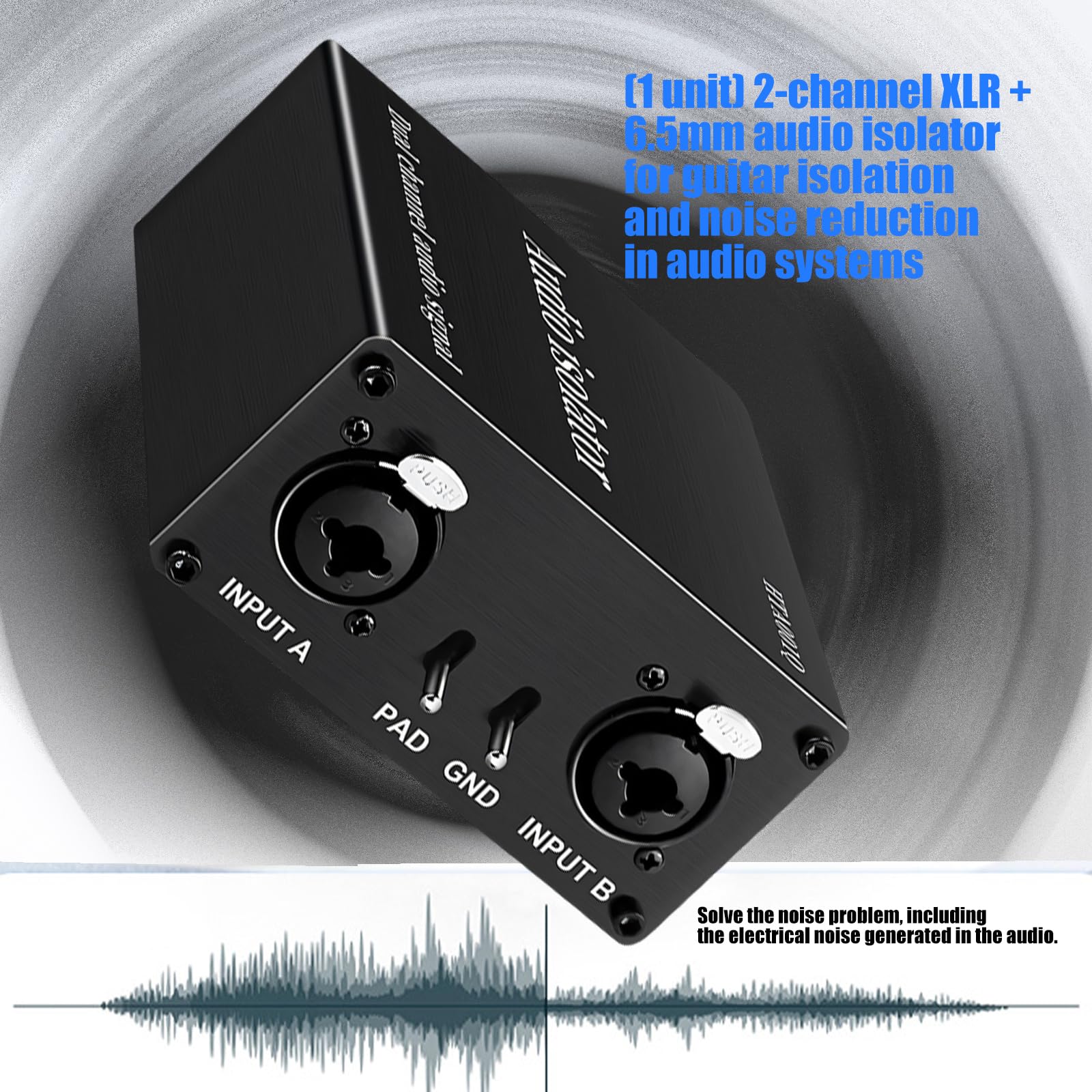 Alluminio XLR 6.35mm Music Isolation Box Music Ground Looping Isolatore per suono pulito in e uso palcoscenico Divisore audio dal vivo