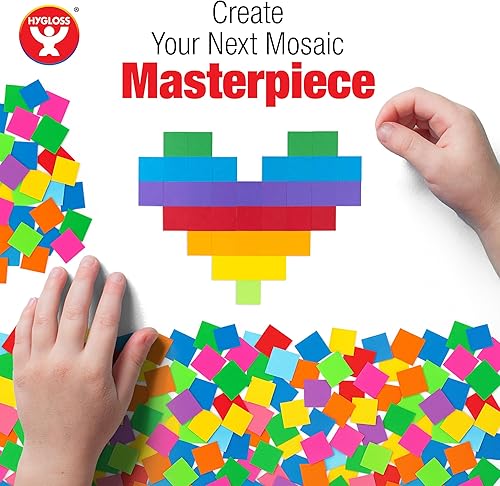 Miniatura 5 de Hygloss - Cuadrados de mosaico  Cuadrados de cartulina brillantes  1 pulgada x 1 pulgada  Ideal para artes y manualidades proyectos de bricolaje