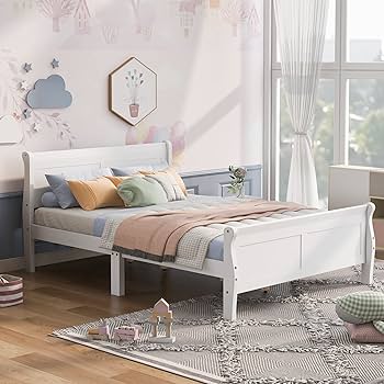 ベッドフレーム White bed frame Zinus White Twin Metal Platform Bed Frame Without Headboard