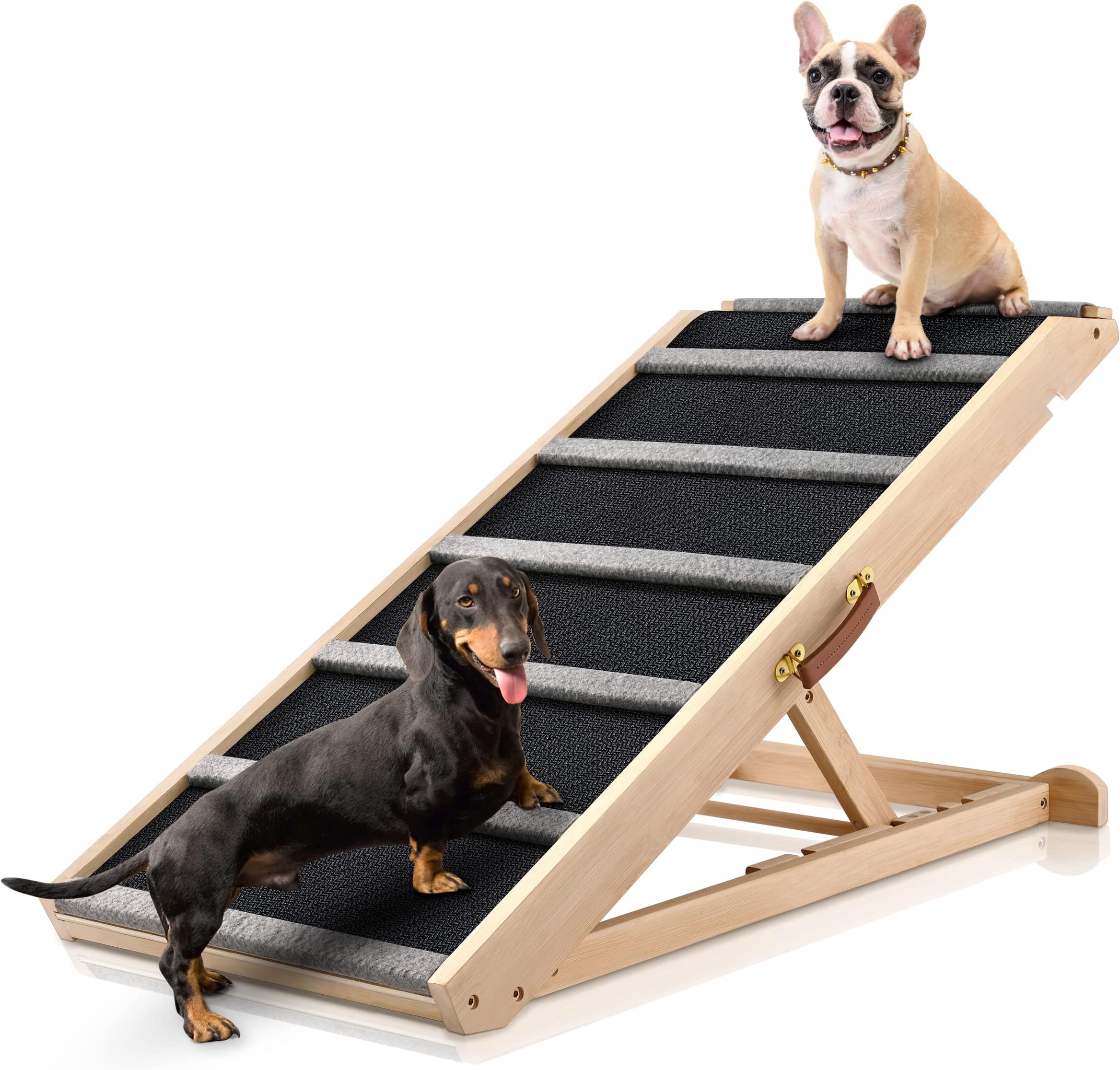 TNELTUEB Dog Ramp Adjustable, Folding Wooden Portable Pet