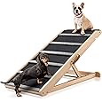 Dog Ramp for Bed - Extra Wide - Excellent Traction, Pet Ramp for Small Large Dogs to Get on Couch Car, Non-Slip Rubber Surface, 18’’W, Hold up to 200lb, Adjustable, Foldable Black
