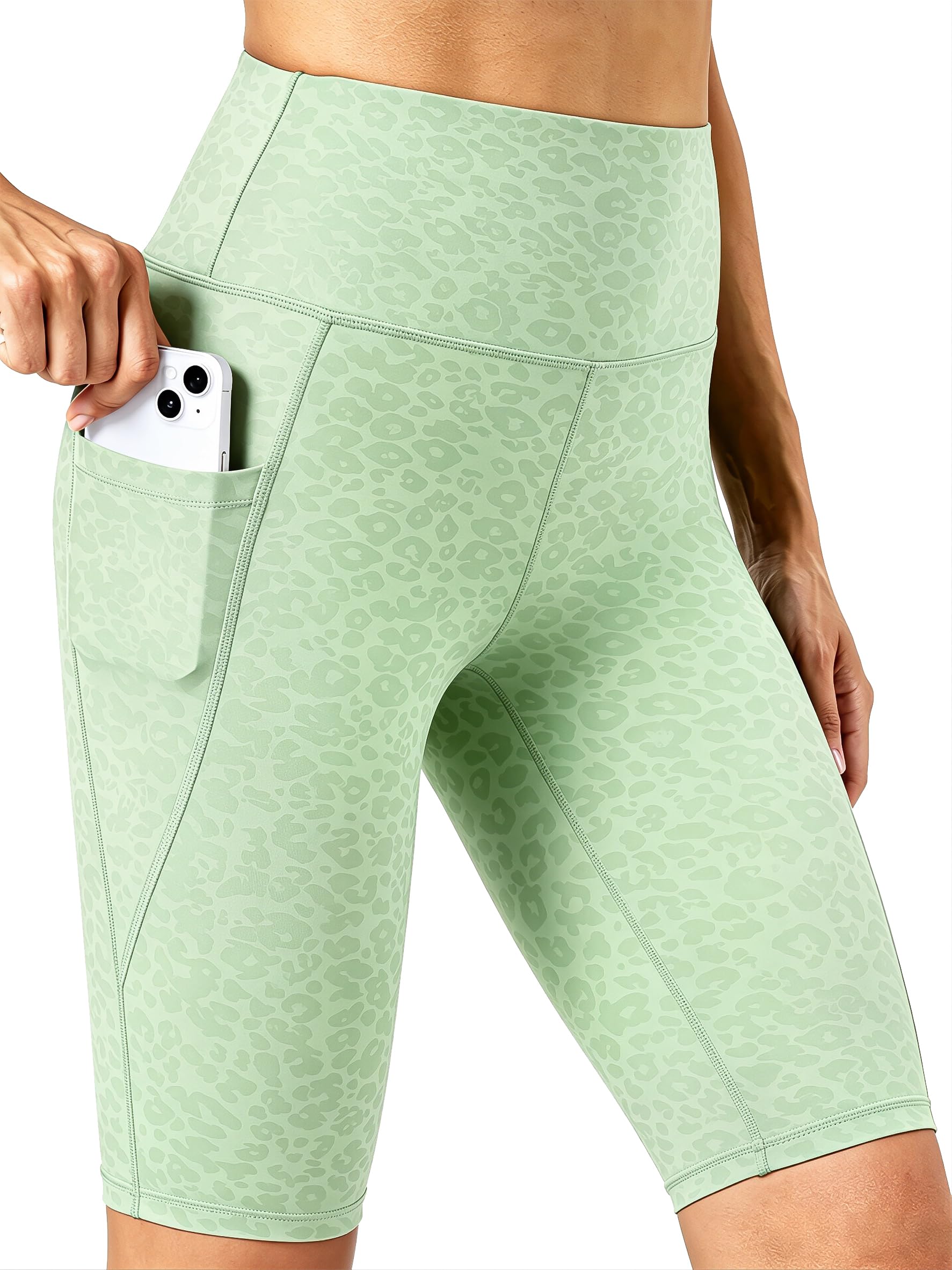 Enjoyoga Kurze Leggings Damen mit Tasche - High Waist Radlerhose Sporthose Laufhose Sport Yoga Shorts für Sommer
