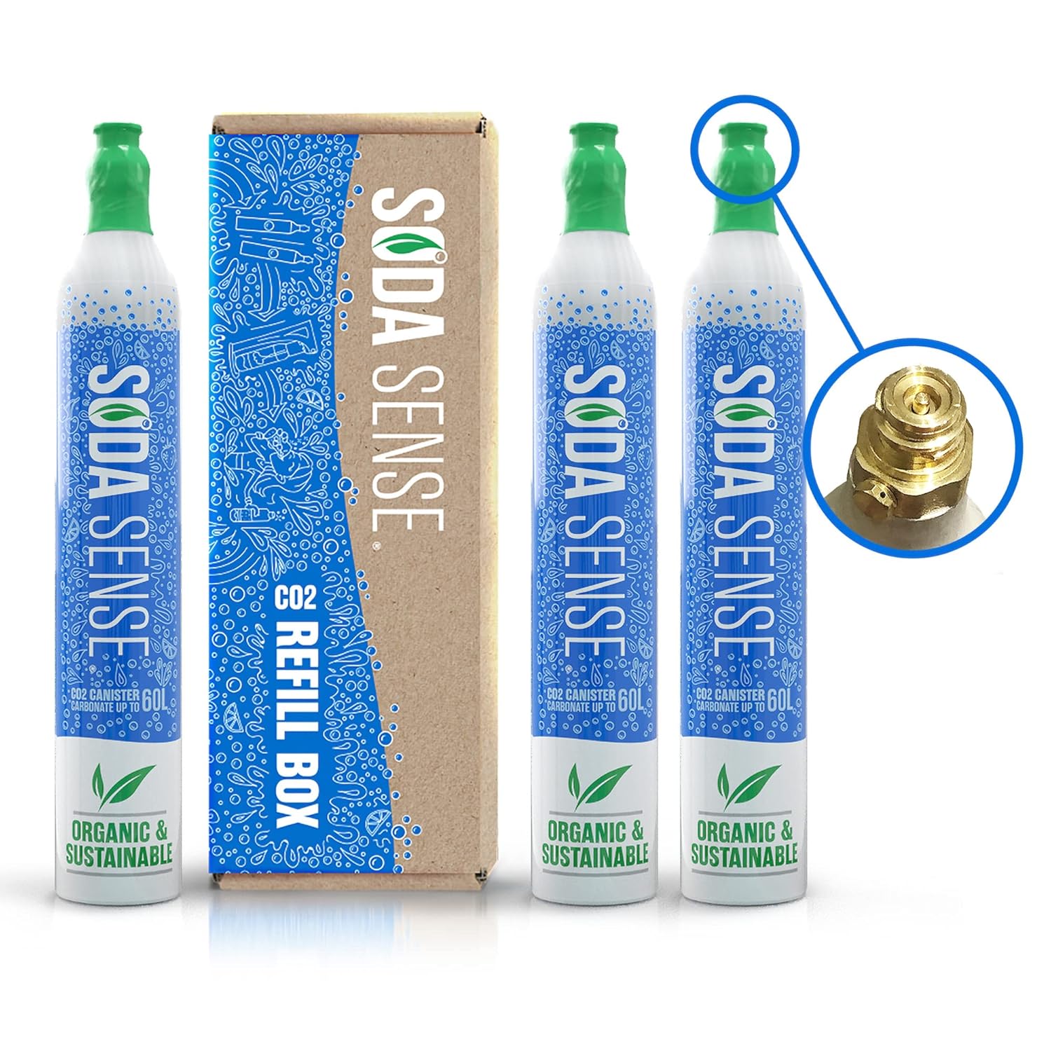 Soda Sense 60L CO2 Carbonator, Compatible with Sodastream Appliances