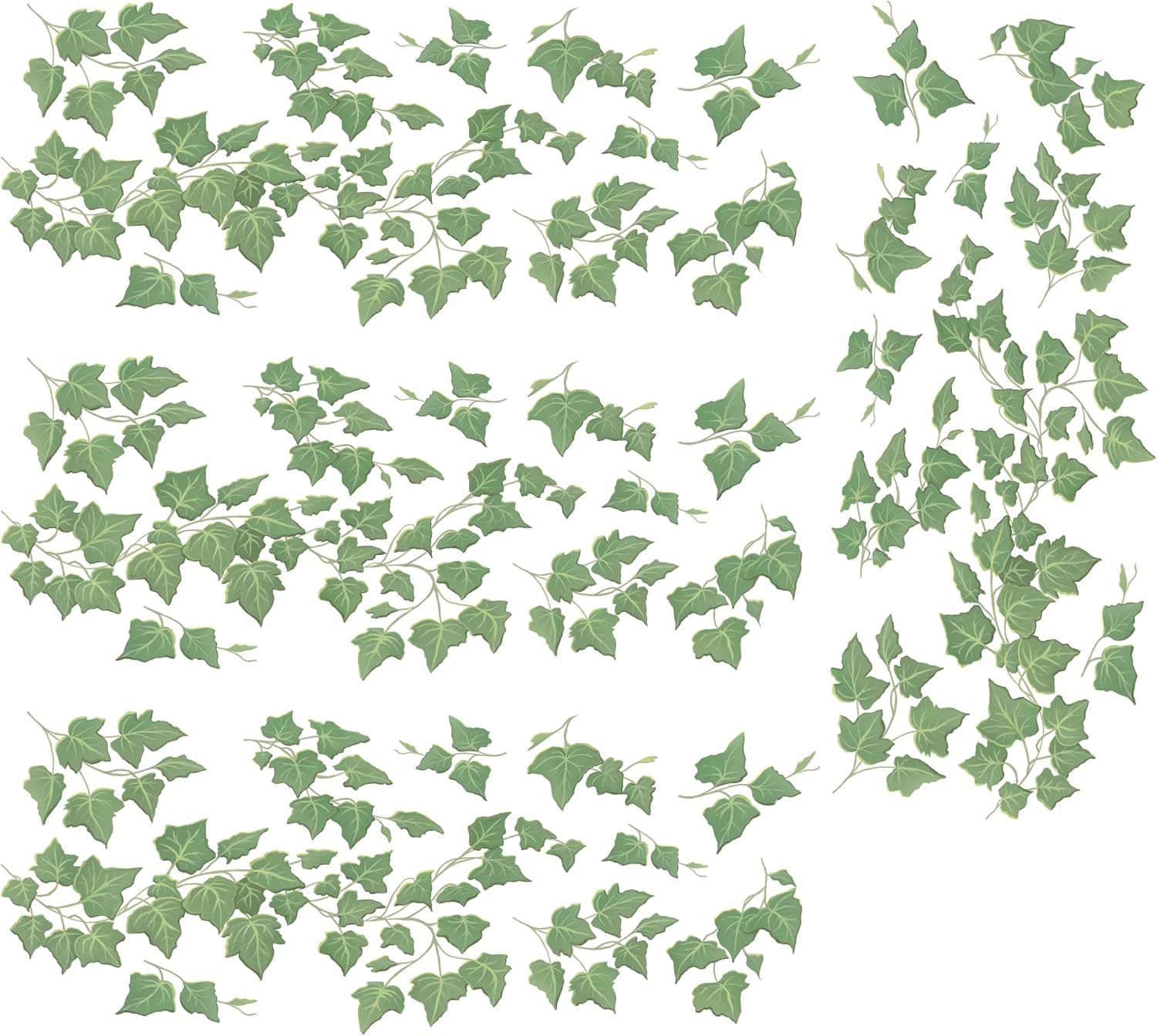 English Ivy Vine Rub on Transfer Mural Wall Tattoo 4 Sheets of Ivy