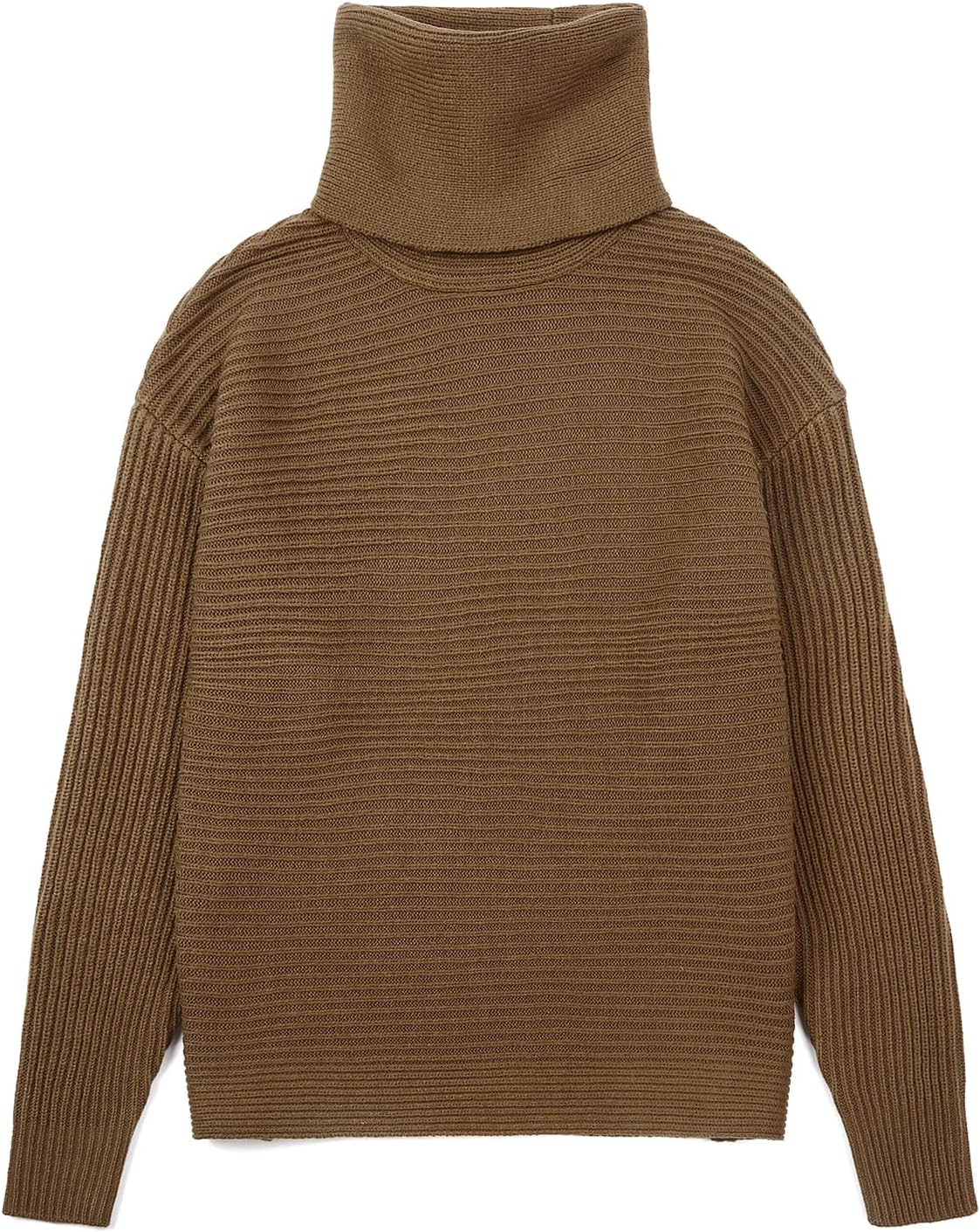 chouyatou Women's Turtleneck 2 Piece Outfits Ribbed Knit Sweater Midi Pencil Skirt Set - Image 2