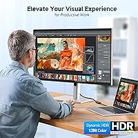 Vista 5 de Cable Matters Adaptador unidireccional USB C a DisplayPort 1.4 de 32.4 Gbps, 4K a 240 Hz, 8K a 60 Hz y soporte HDR, Thunderbolt 4 / USB4 compatible