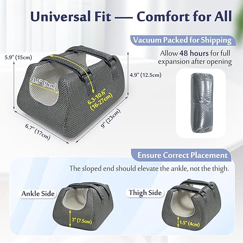 Miniatura 4 de Mybow Protectores de talón para úlceras por presión, almohada de elevación de pie y tobillo para descansar después de la cirugía, almohadas de talón