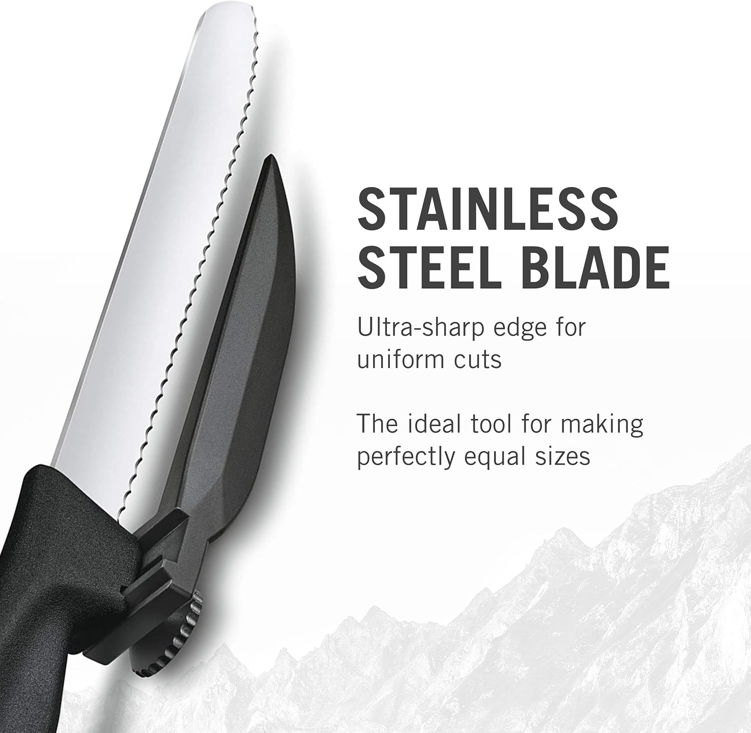 Victorinox Swiss Classic Dux Knife - 8.25 Inch Serrated Blade with Adjustable Guide - Black Handle