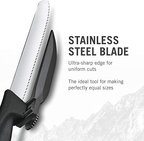 Miniatura 2 de Victorinox Swiss Classic Dux Knife - Cuchillo de cocina con guía ajustable - Cuchillo de cocina para cortar carne, pan y más - Mango negro, 8.25