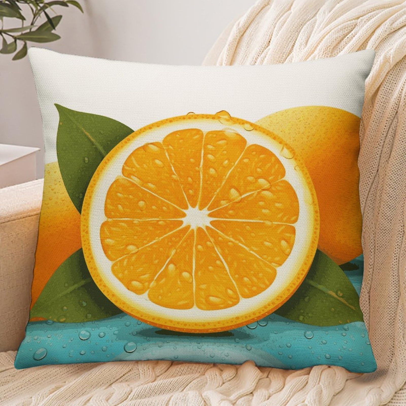 Fekiloot Style Fresh Orange Fruit Pillowcase Pillow Sham Pillow Case