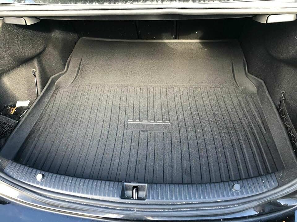 Cargo Liner - Trunk Mat for Mercedes-Benz C-Class Sedan 2015-2021 – Weather-Resistant Trunk Mats for Cars with Raised Lip – Non-Slip Car Trunk Mat Rubber – Laser Pre-Cut Design