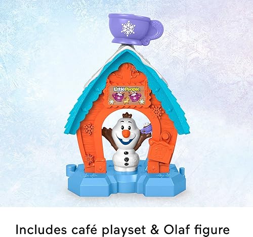 Miniatura 3 de Fisher-Price Little People - Juguete para niños pequeños de Disney, Frozen Olaf's Cocoa Café, juego con figura para preescolar, juego de simulación