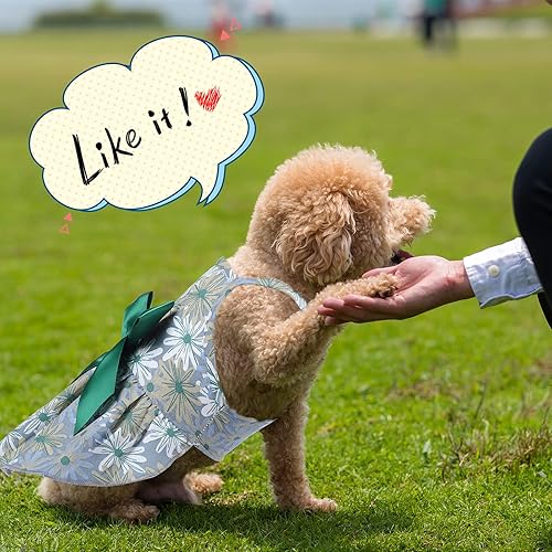 Miniatura 6 de Vestido de cachorro para perro, vestido de princesa con lazo para mascotas, vestido de princesa para cachorro, chaleco floral, falda, vestido de