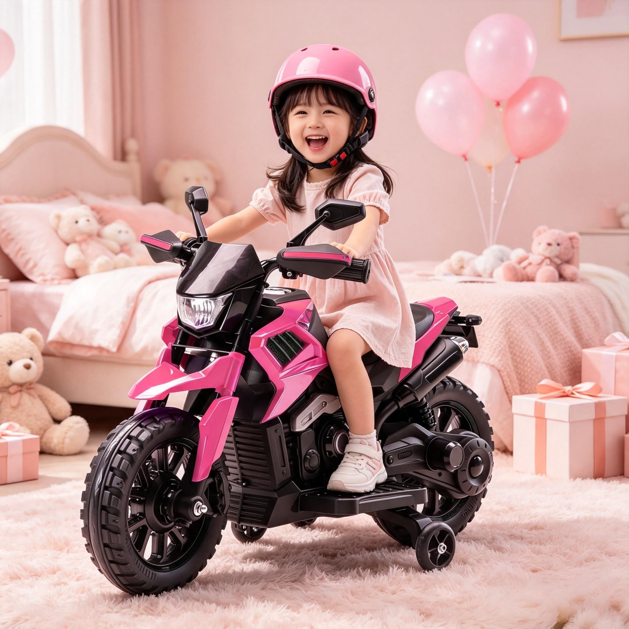Moto Electrique Enfant Tout Terrain 6V Motocross Phares Musique Klaxon 3-6