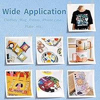 Vista 6 de HTVRONT Papel de sublimación de 8.5 x 11 pulgadas, 120 hojas de papel de sublimación fácil de transferir, 2 rollos de cinta térmica para sublimación