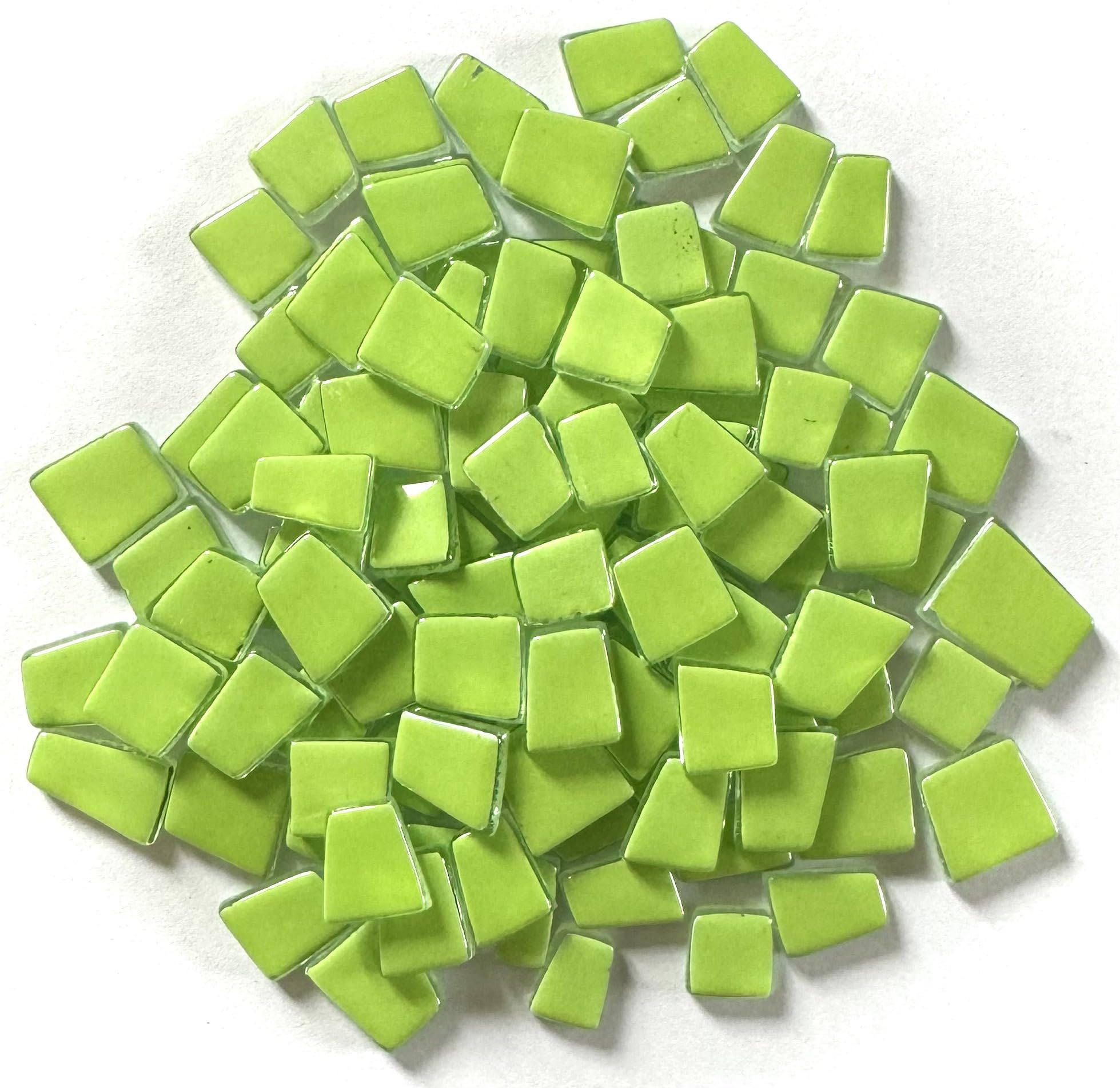 Sai Mosaic ArtBold Collection Spring Green Irregular Trapezoid Glass Tiles - 150 Grams, 3.5mm Thickness, 95 to 100 Pcs