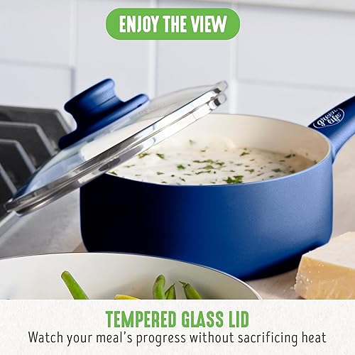 Vista 19 de GreenLife - Juego de batería de cocina antiadherente, de cerámica y agarre suave con utensilios Turquesa