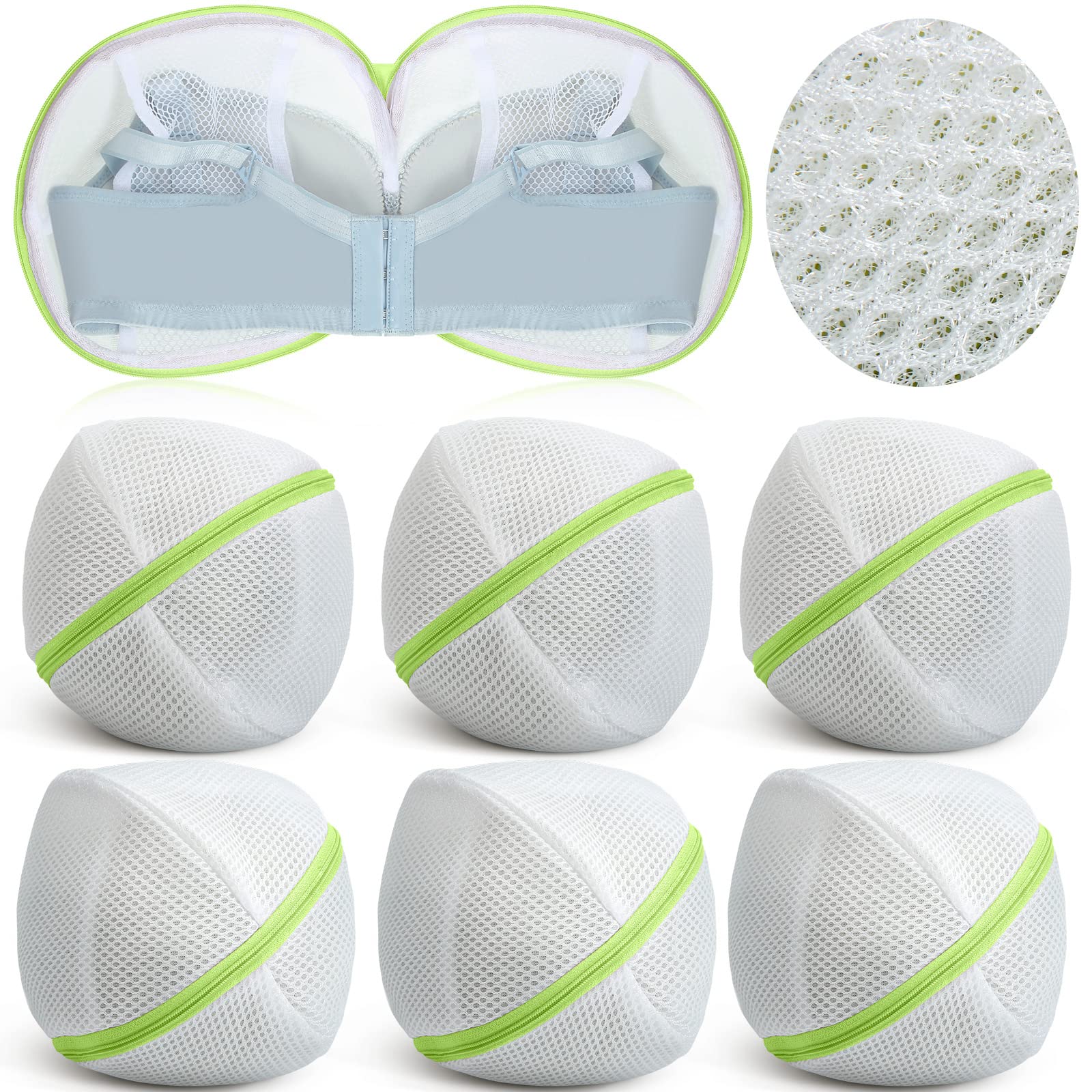 Bolsas de lavandería para sujetador lencería ropa interior y bolsas de lavado con cremallera verde