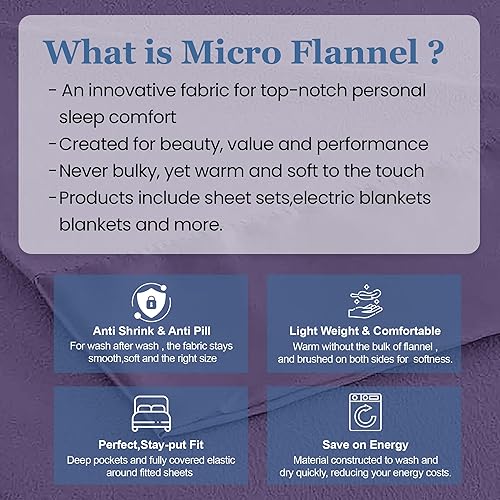 Miniatura 5 de Microcobija de franela Shavel, Púrpura, Full Queen