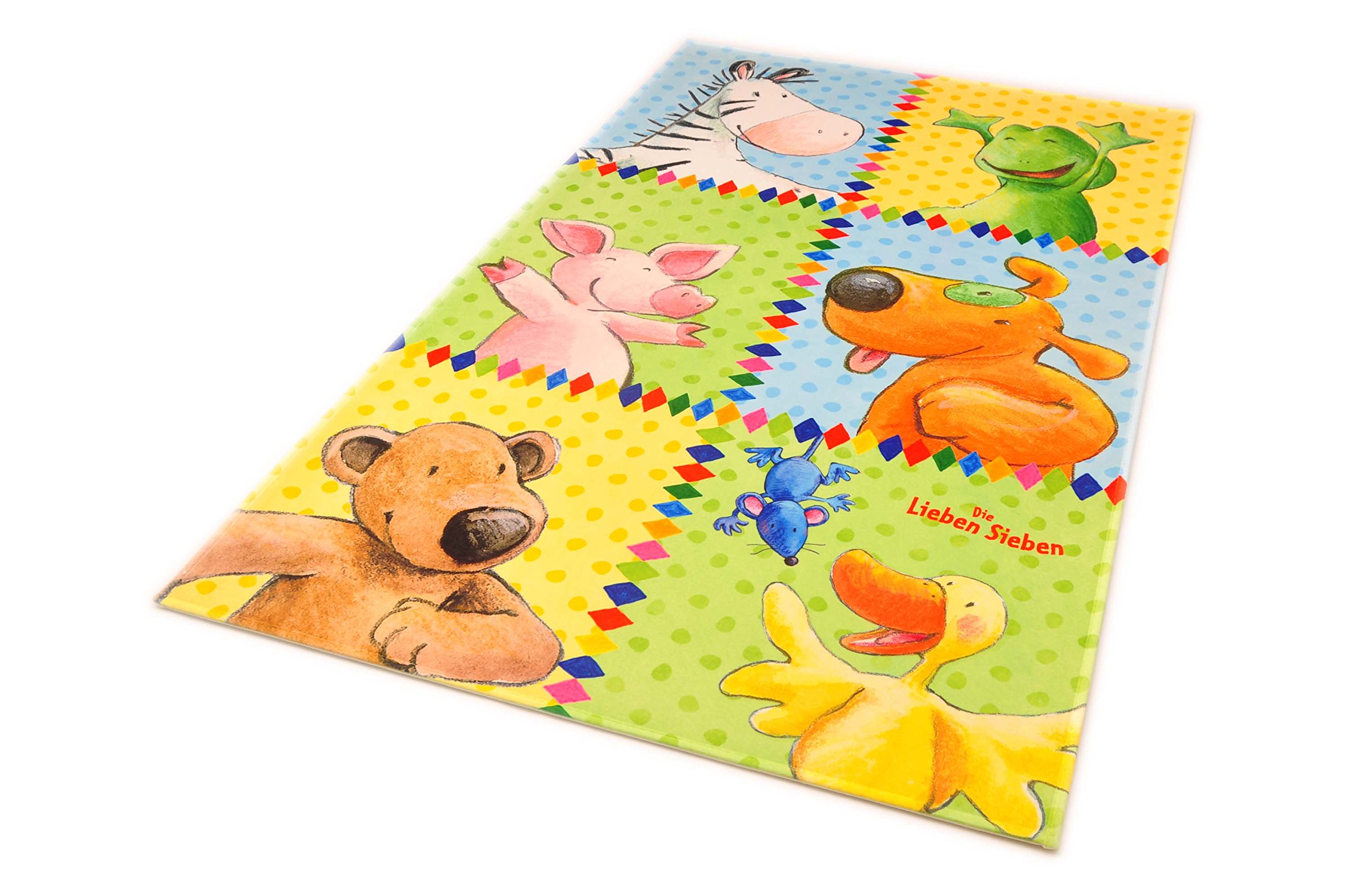 Die Lieben Sieben Kinderteppich Weich und Soft, 100x160 cm Farbe Bunt, Teppich mit Bildmotiv für Jungen und Mädchen, Kinderzimmer-Teppich Öko-Tex zertifiziert