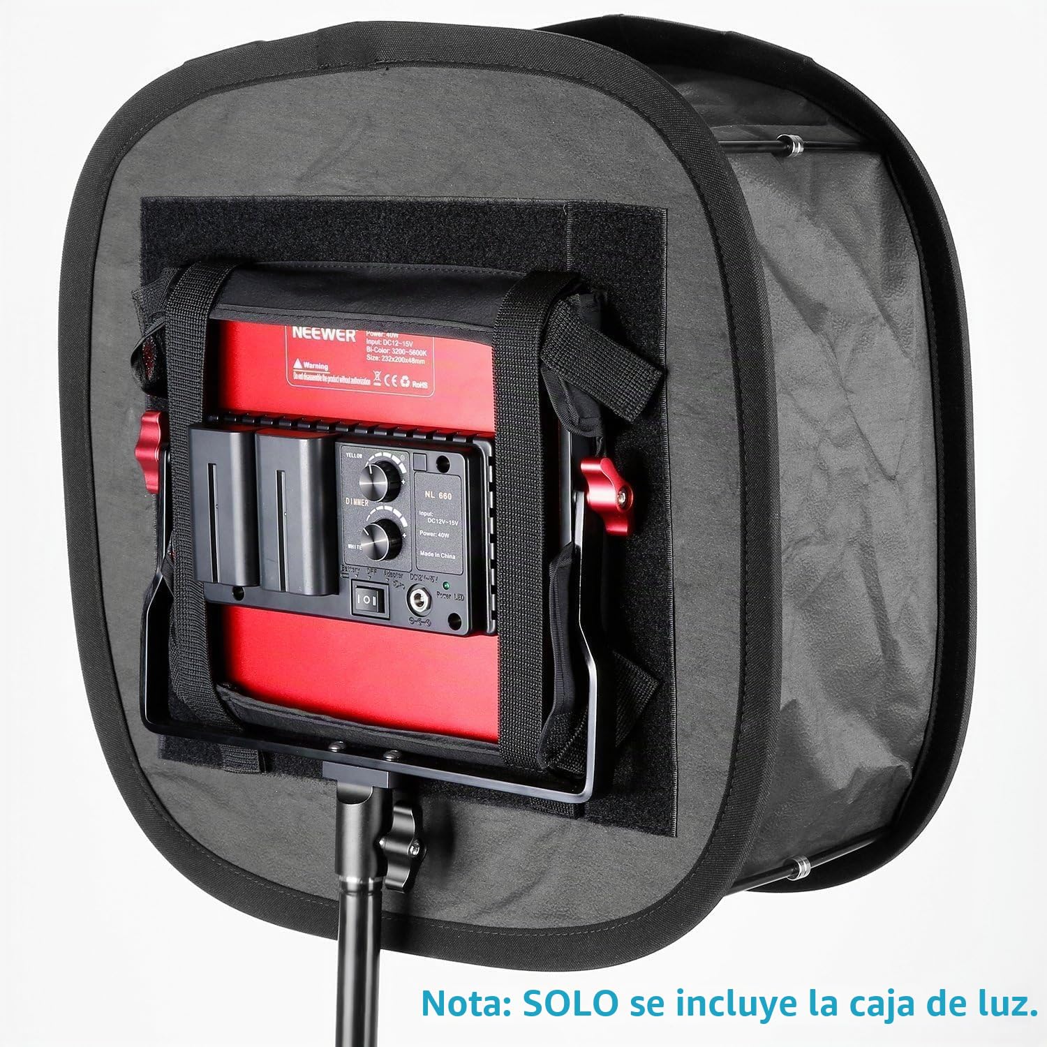 NEEWER Paquete de 2 Softbox de Panel de Luz LED para Luz de Video 660 480, Difusor de Luz Plegable Exterior 16.3"x6.5" Interior 9.8"x8.7" para Grabación de Video en Estudio Fotográfico